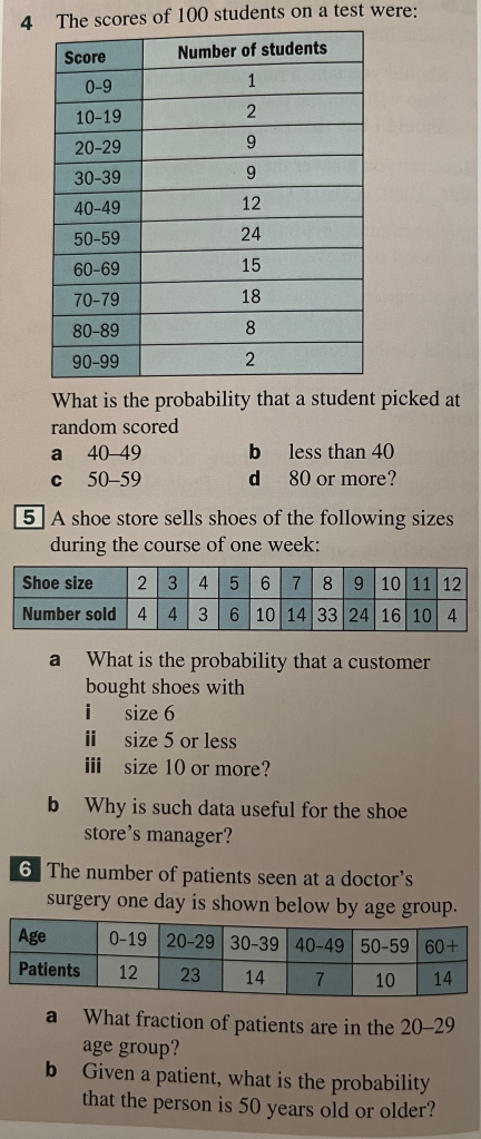 year 7 probability assignment